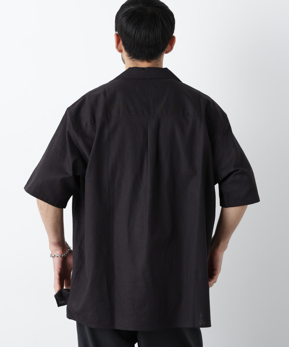 「FRENCH LINEN」 フライフロント半袖シャツ
