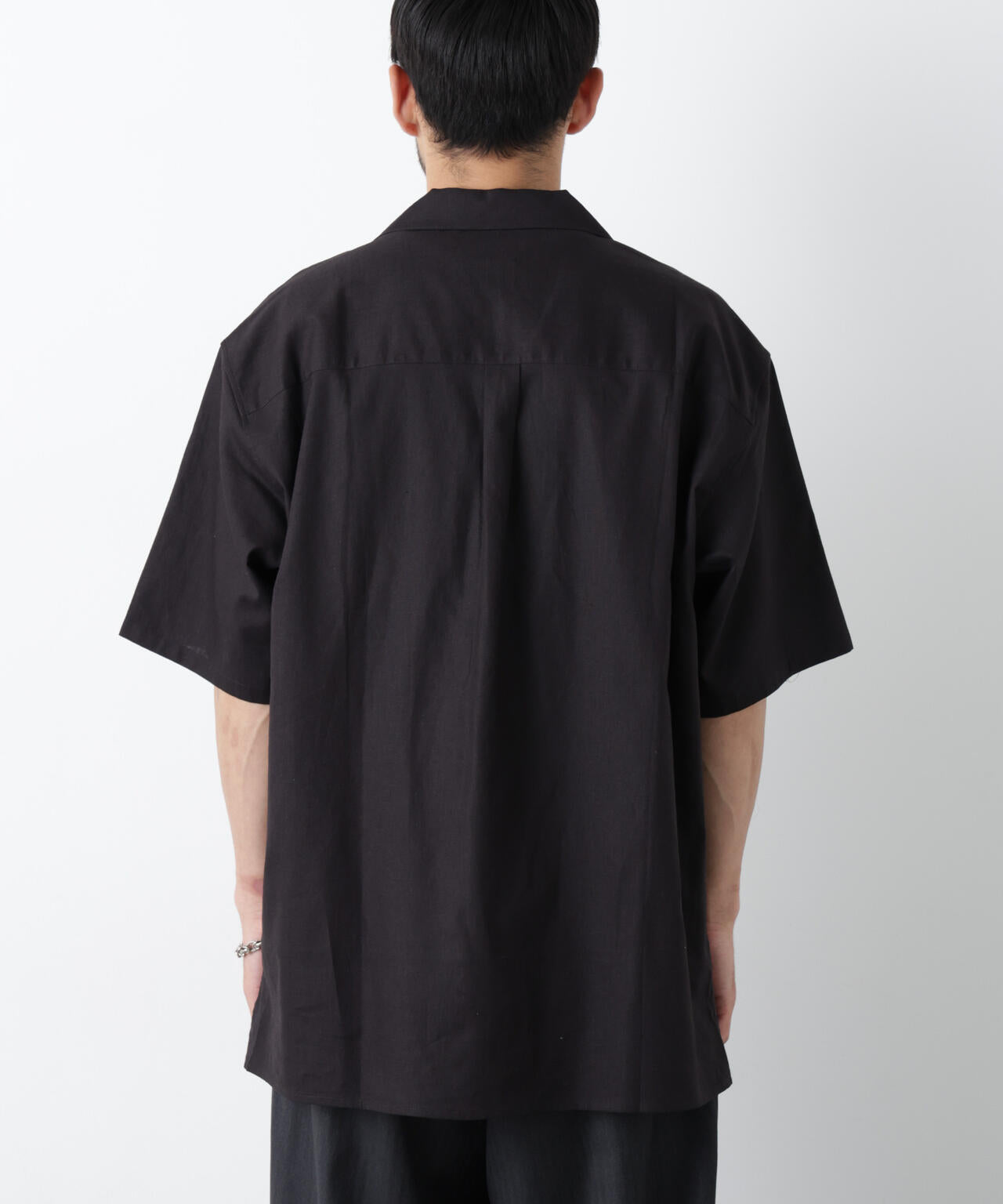 「FRENCH LINEN」 フライフロント半袖シャツ
