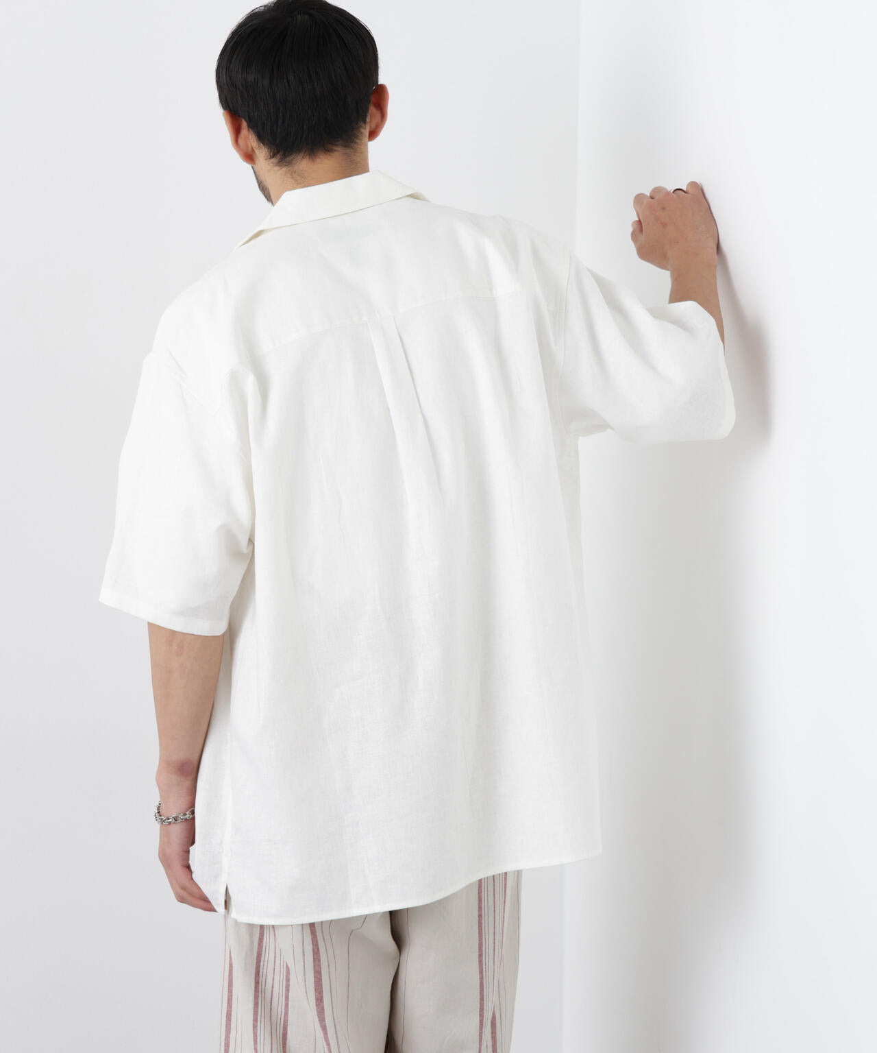 「FRENCH LINEN」 フライフロント半袖シャツ