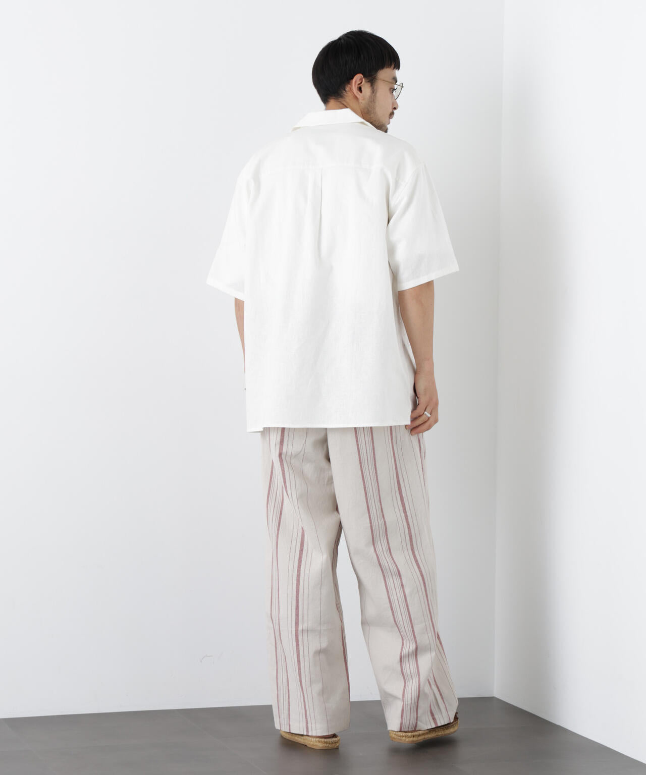 「FRENCH LINEN」 フライフロント半袖シャツ