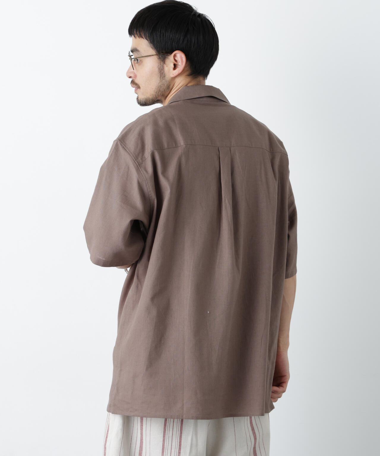 「FRENCH LINEN」 フライフロント半袖シャツ