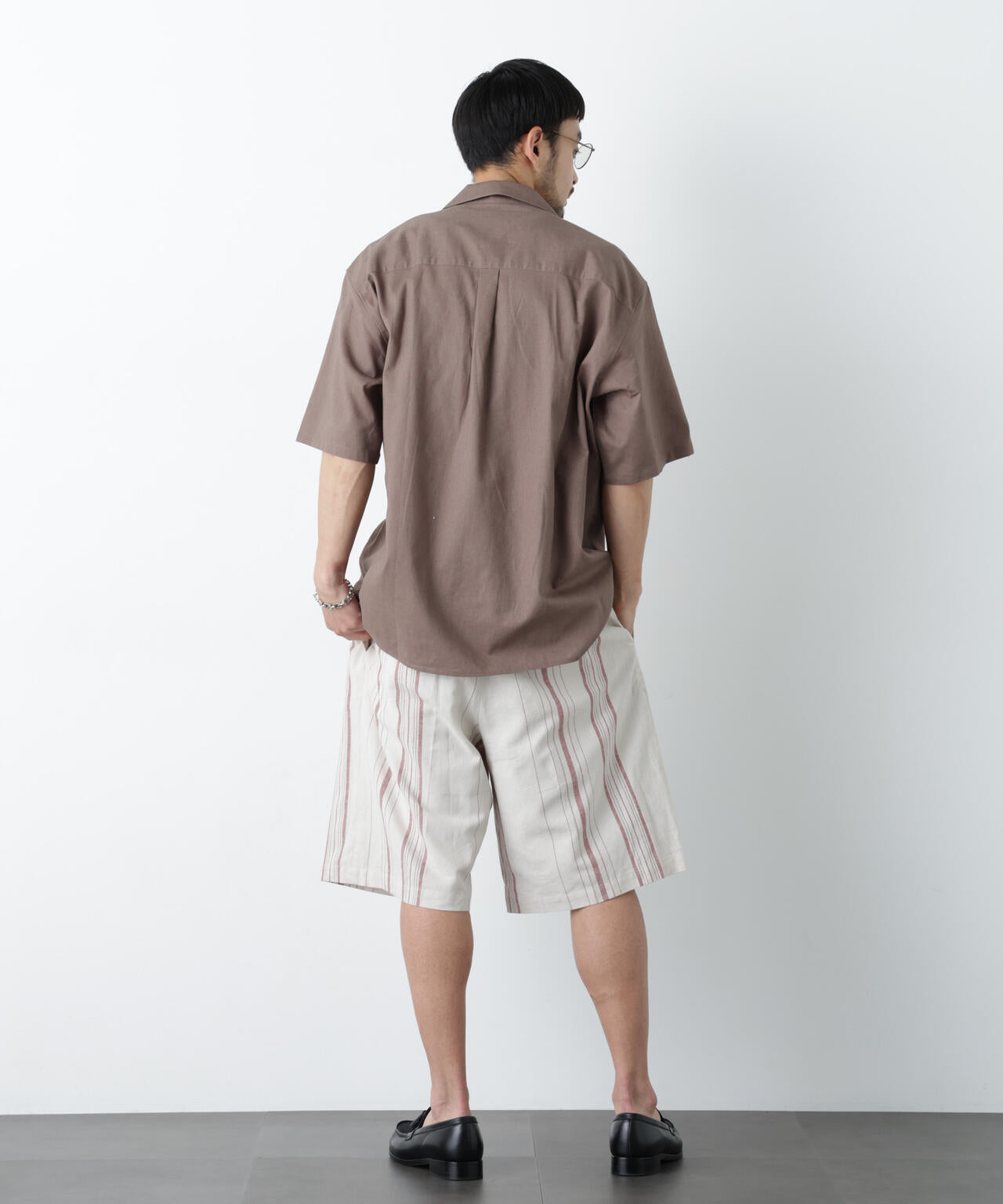 「FRENCH LINEN」 フライフロント半袖シャツ