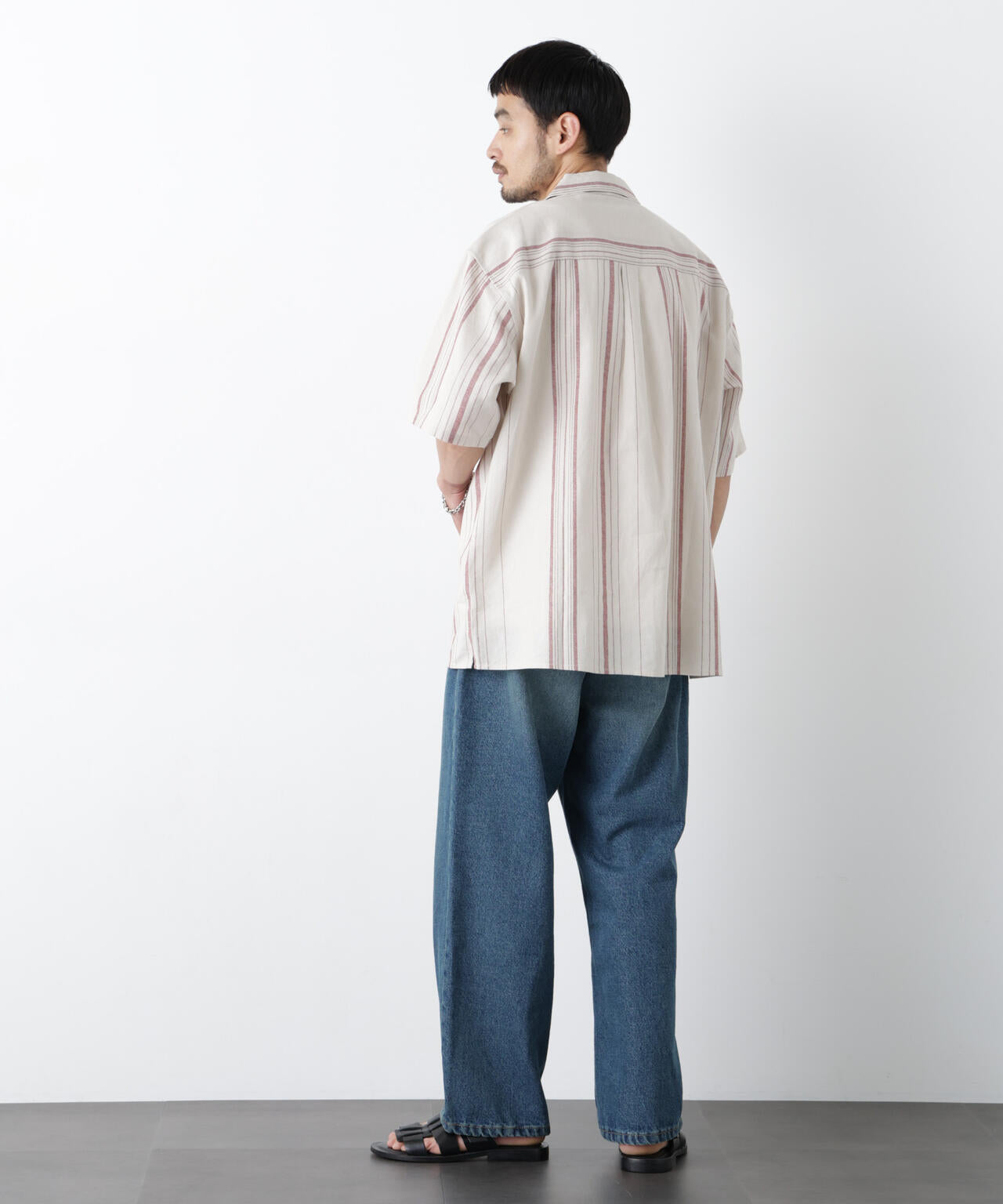 「FRENCH LINEN」 フライフロント半袖シャツ