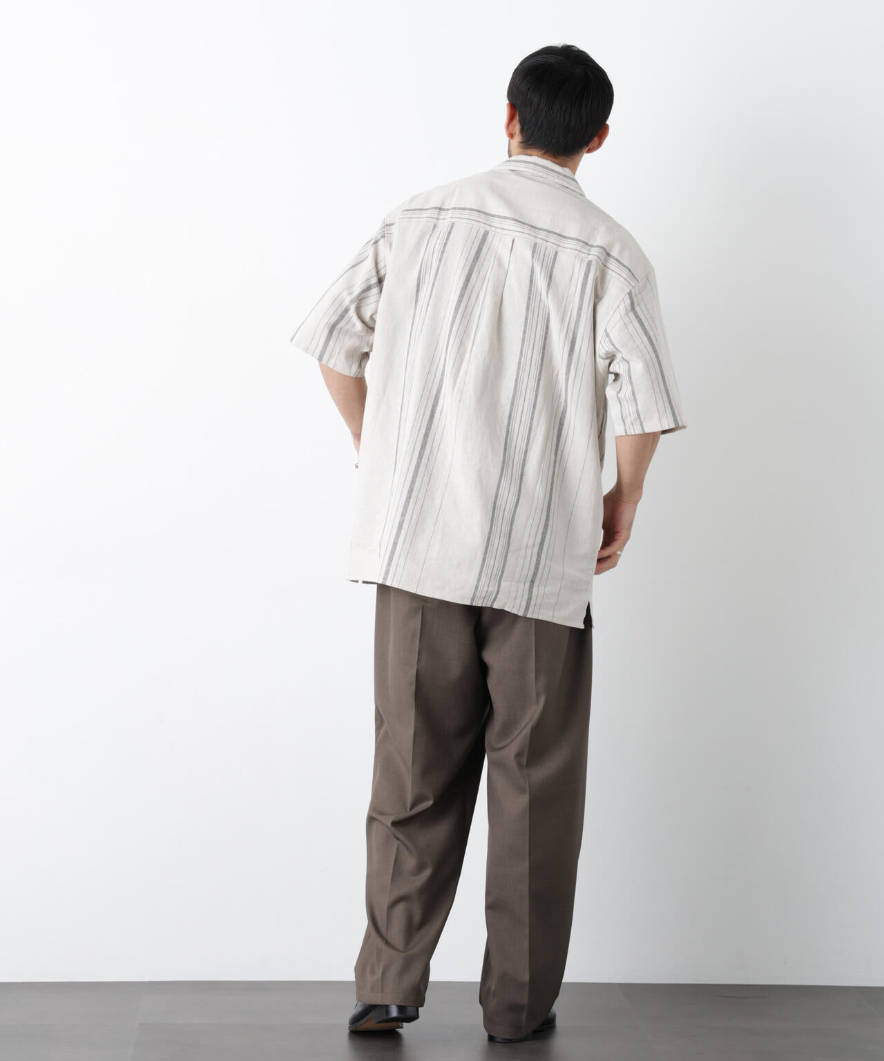 「FRENCH LINEN」 フライフロント半袖シャツ