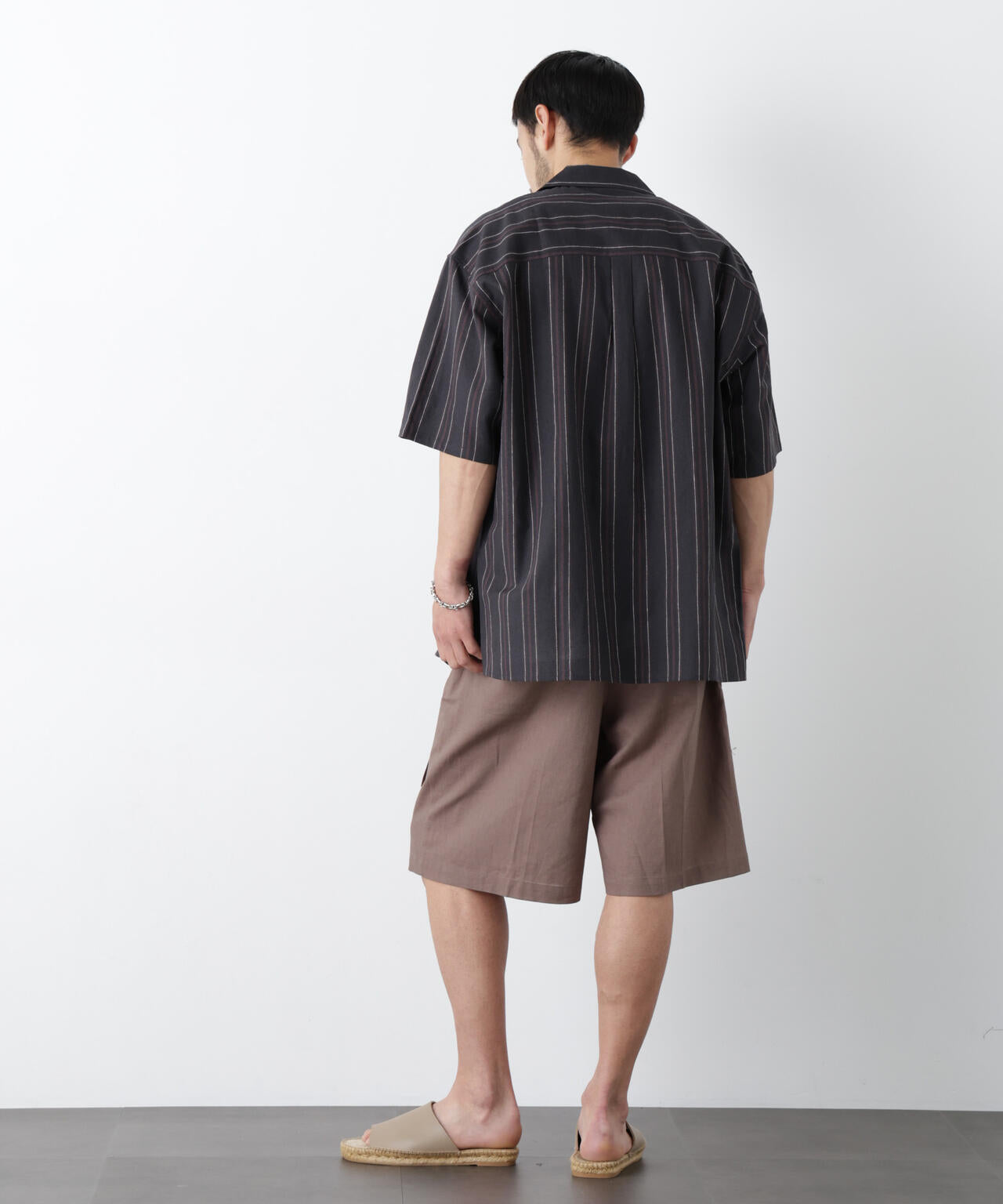「FRENCH LINEN」 フライフロント半袖シャツ