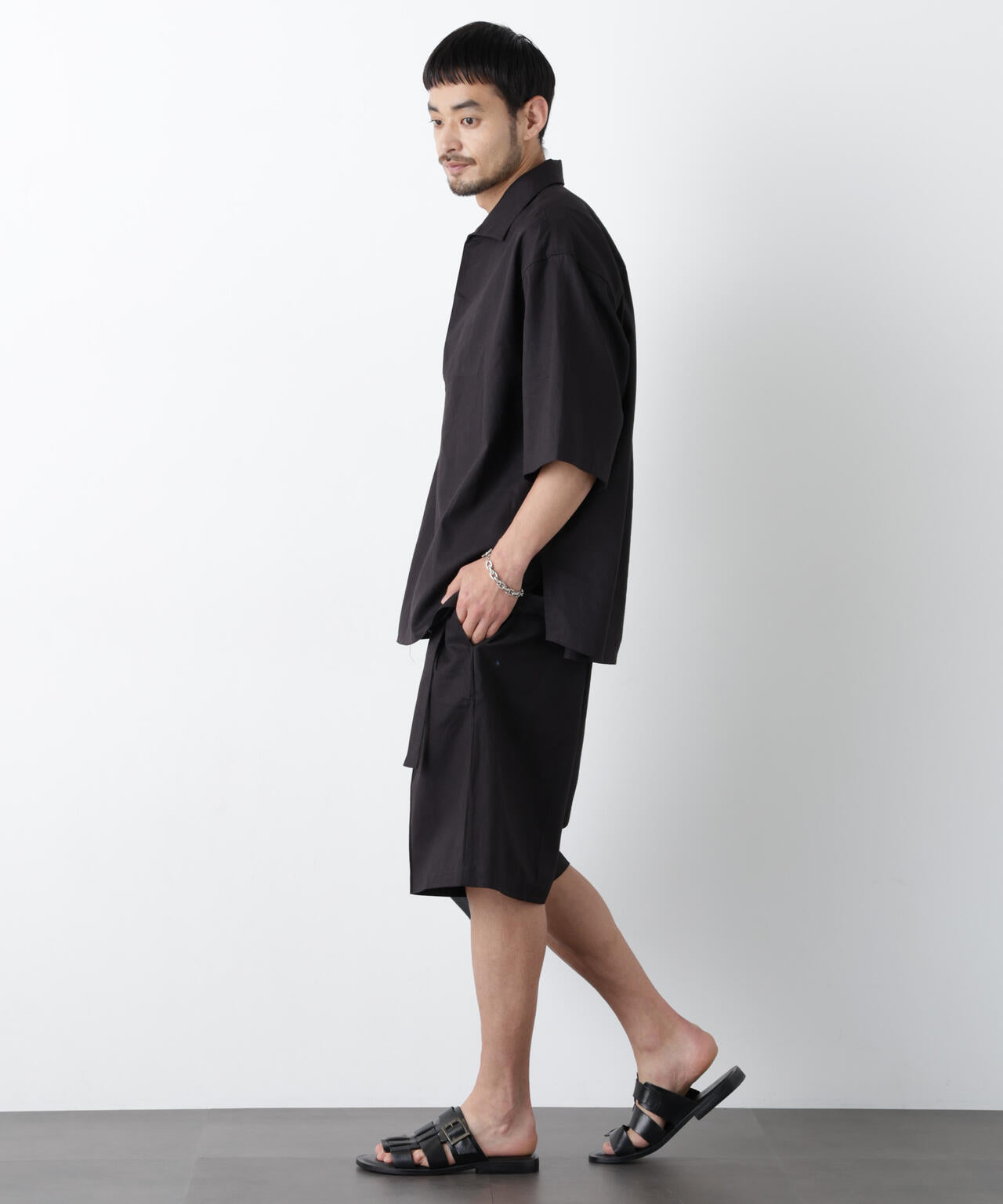 「FRENCH LINEN」イタリアンスキッパー半袖シャツ