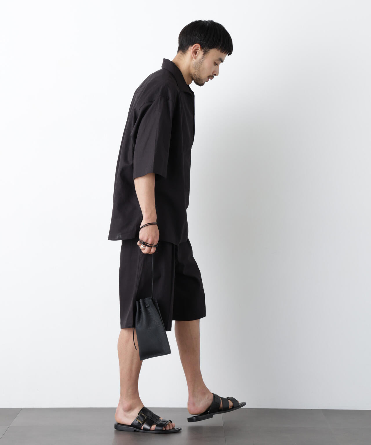 「FRENCH LINEN」イタリアンスキッパー半袖シャツ