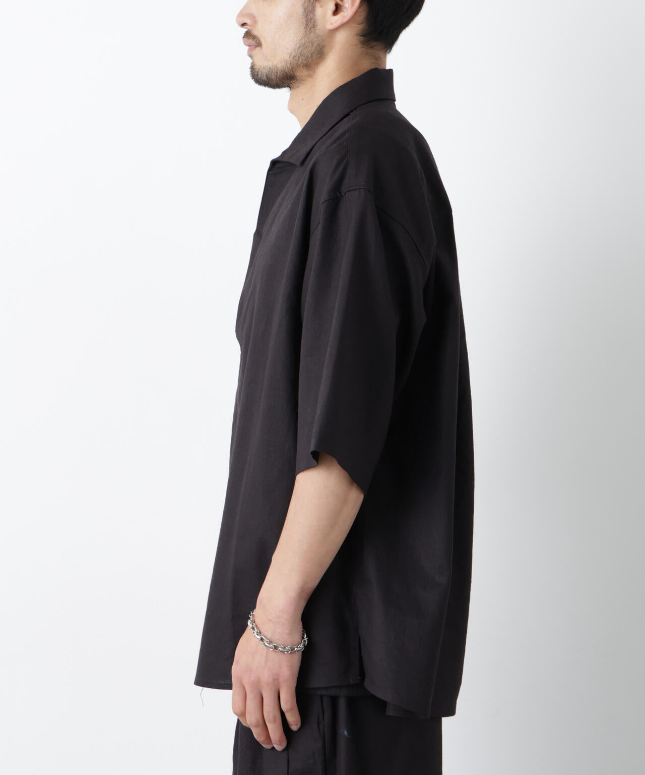 「FRENCH LINEN」イタリアンスキッパー半袖シャツ