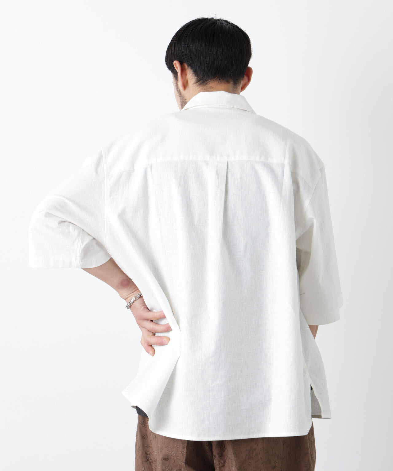 「FRENCH LINEN」イタリアンスキッパー半袖シャツ
