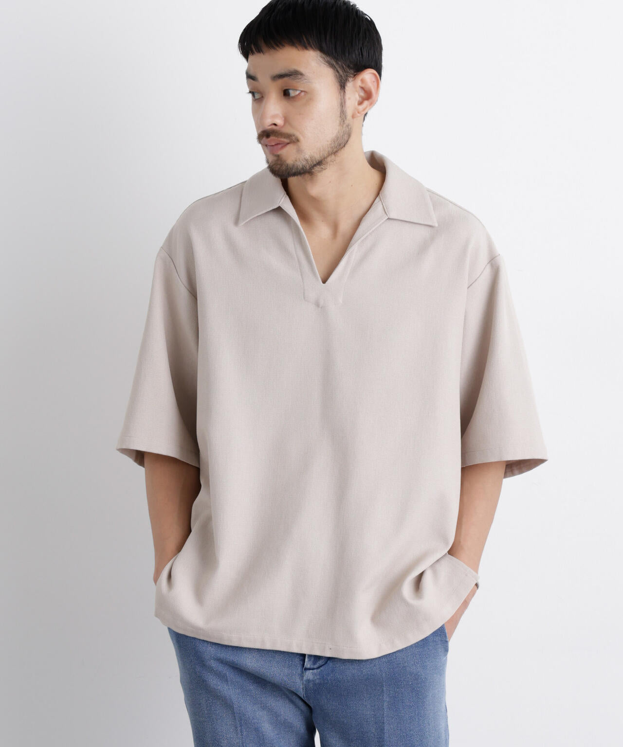 「Meaningful Continuity」coveross(R) EOS ポリエステルブッチャースキッパーシャツ