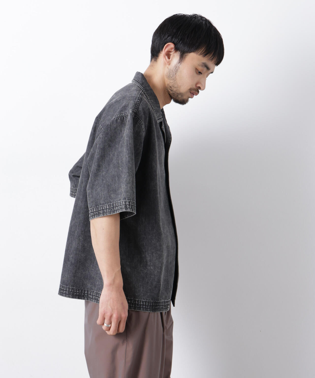 「OtoNANO」 デニムシャツ 半袖