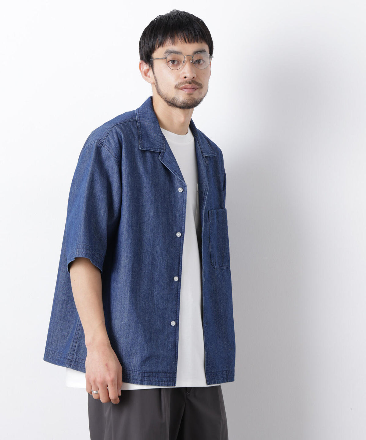 「OtoNANO」 デニムシャツ 半袖