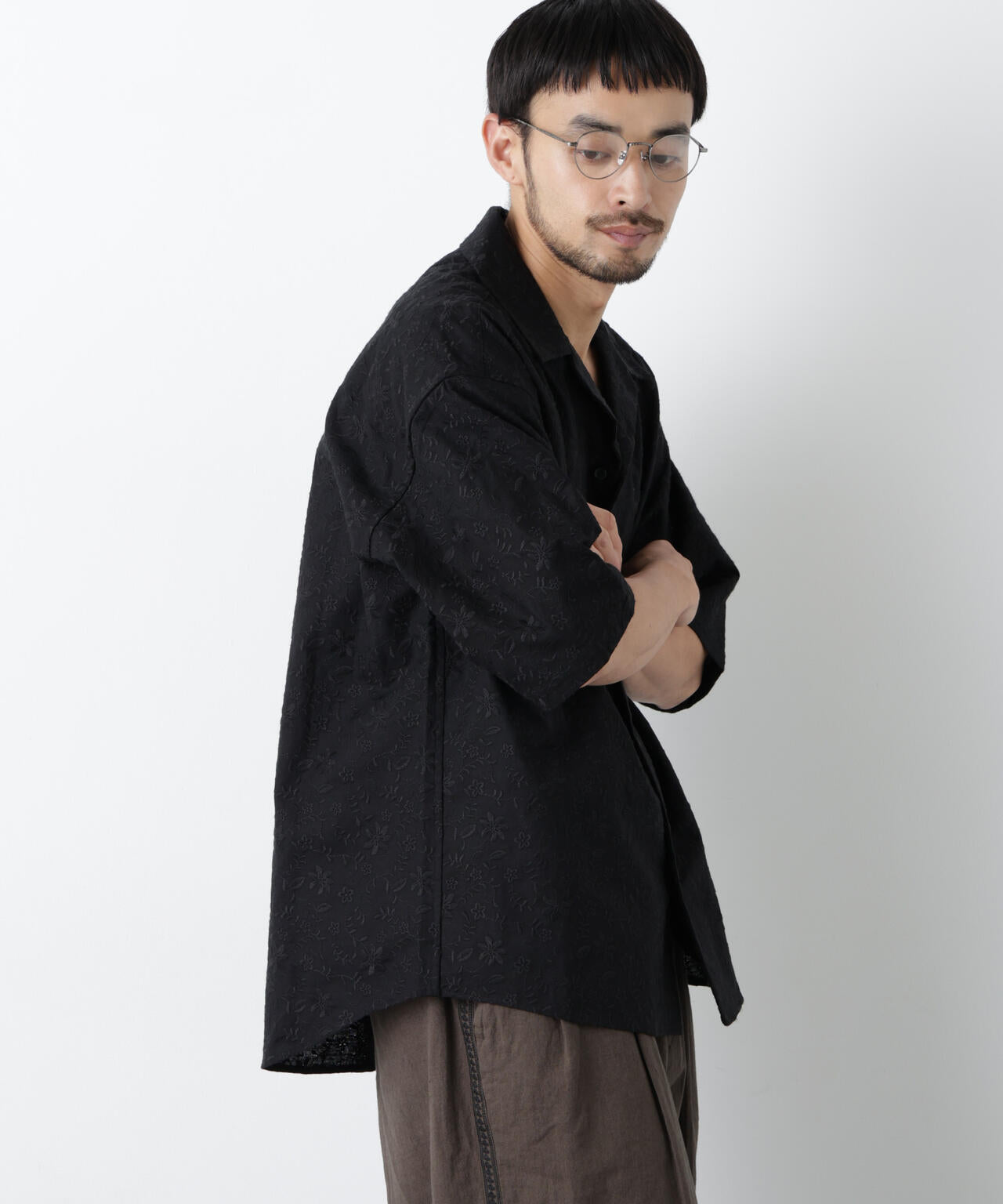 「OtoNANO」×masoret総柄刺繍シャツ(セットアップ可)
