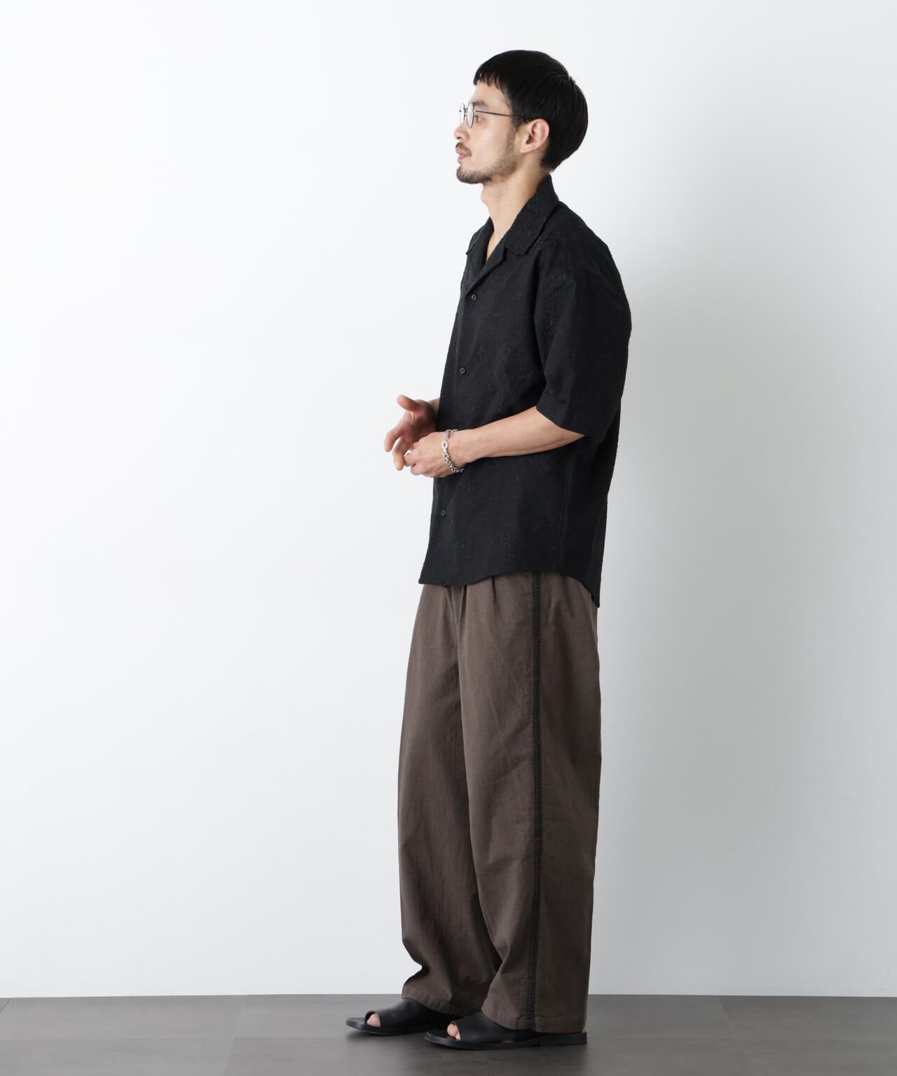 「OtoNANO」×masoret総柄刺繍シャツ(セットアップ可)