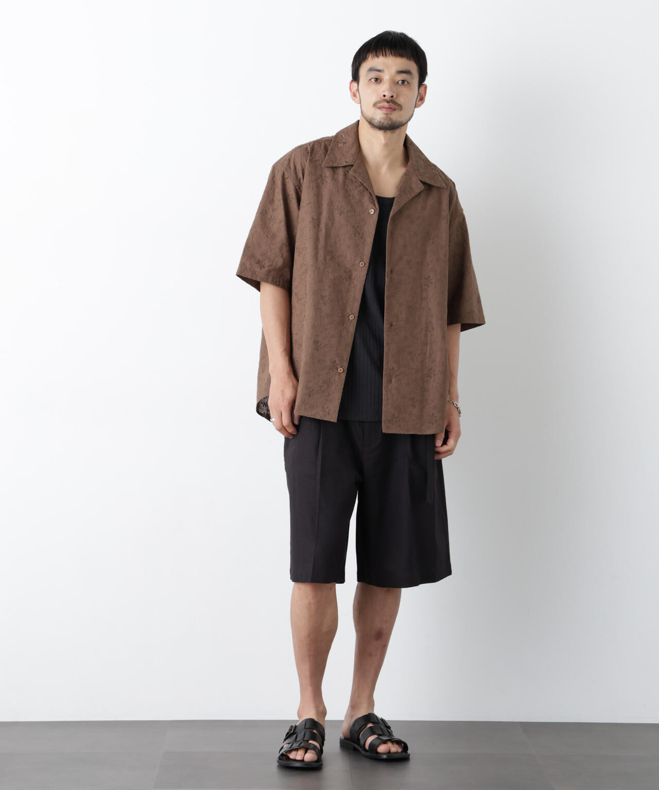 「OtoNANO」×masoret総柄刺繍シャツ(セットアップ可)