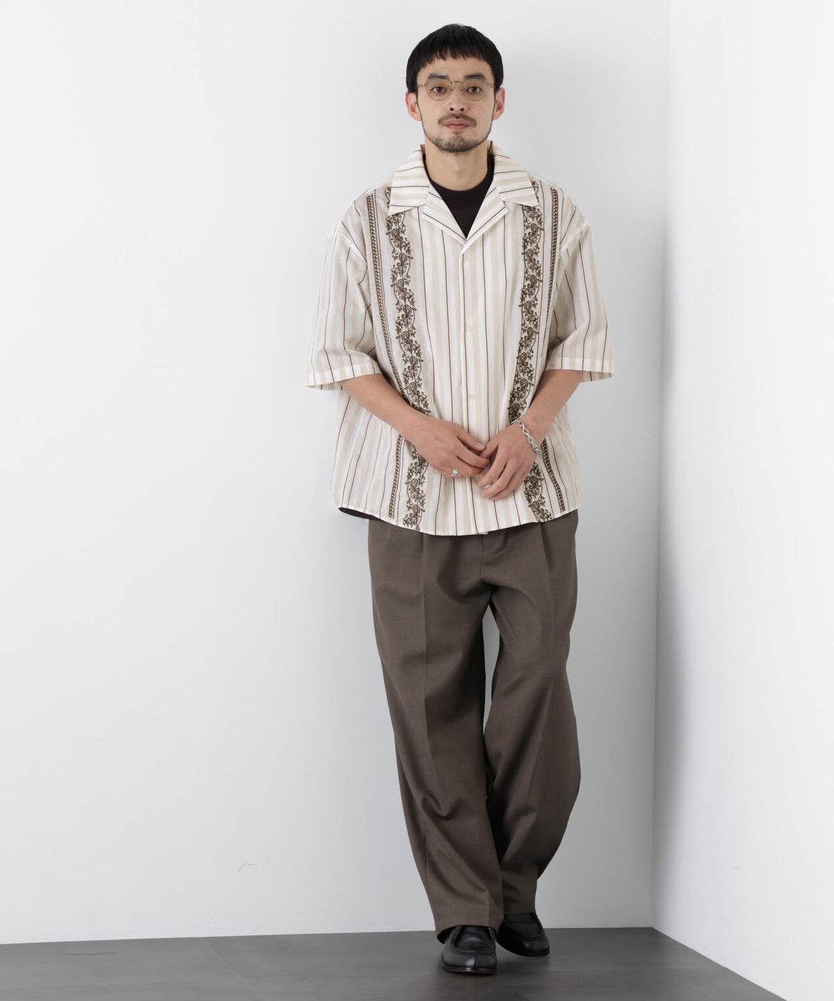 「OtoNANO」×masoret 刺繍シャツ