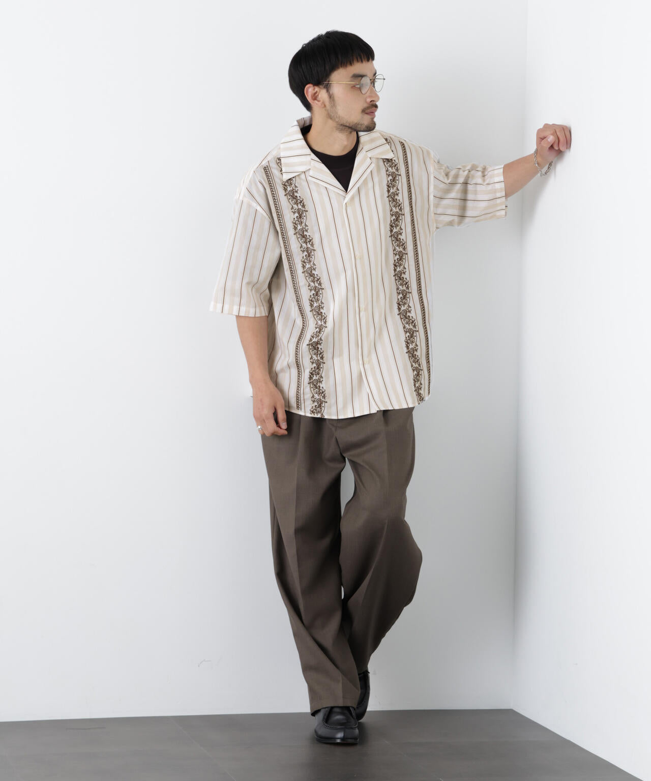 「OtoNANO」×masoret 刺繍シャツ