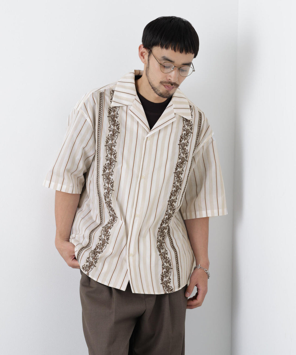 「OtoNANO」×masoret 刺繍シャツ