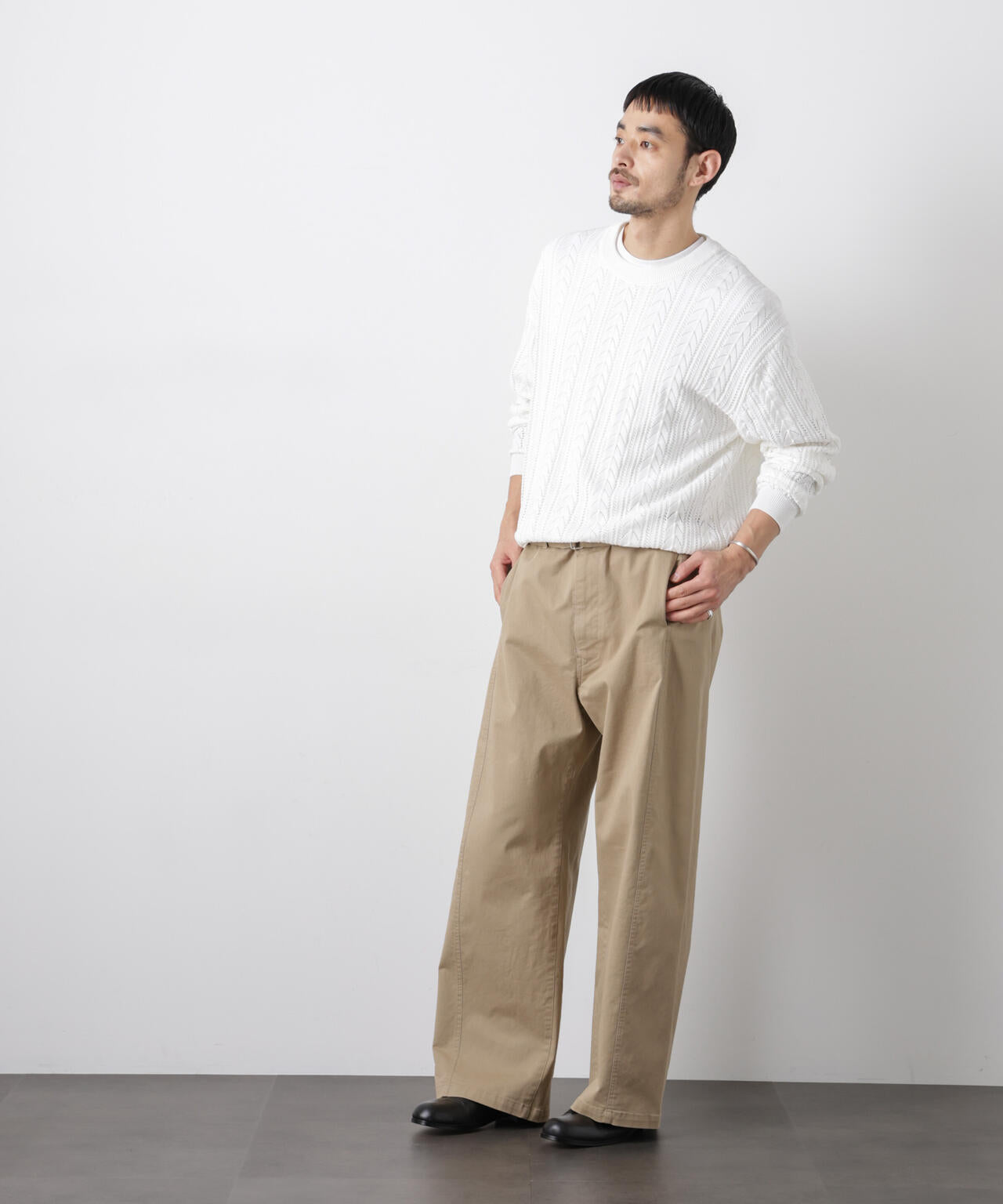 「ASSEMBLANC」コードヤーンシアーケーブルニット