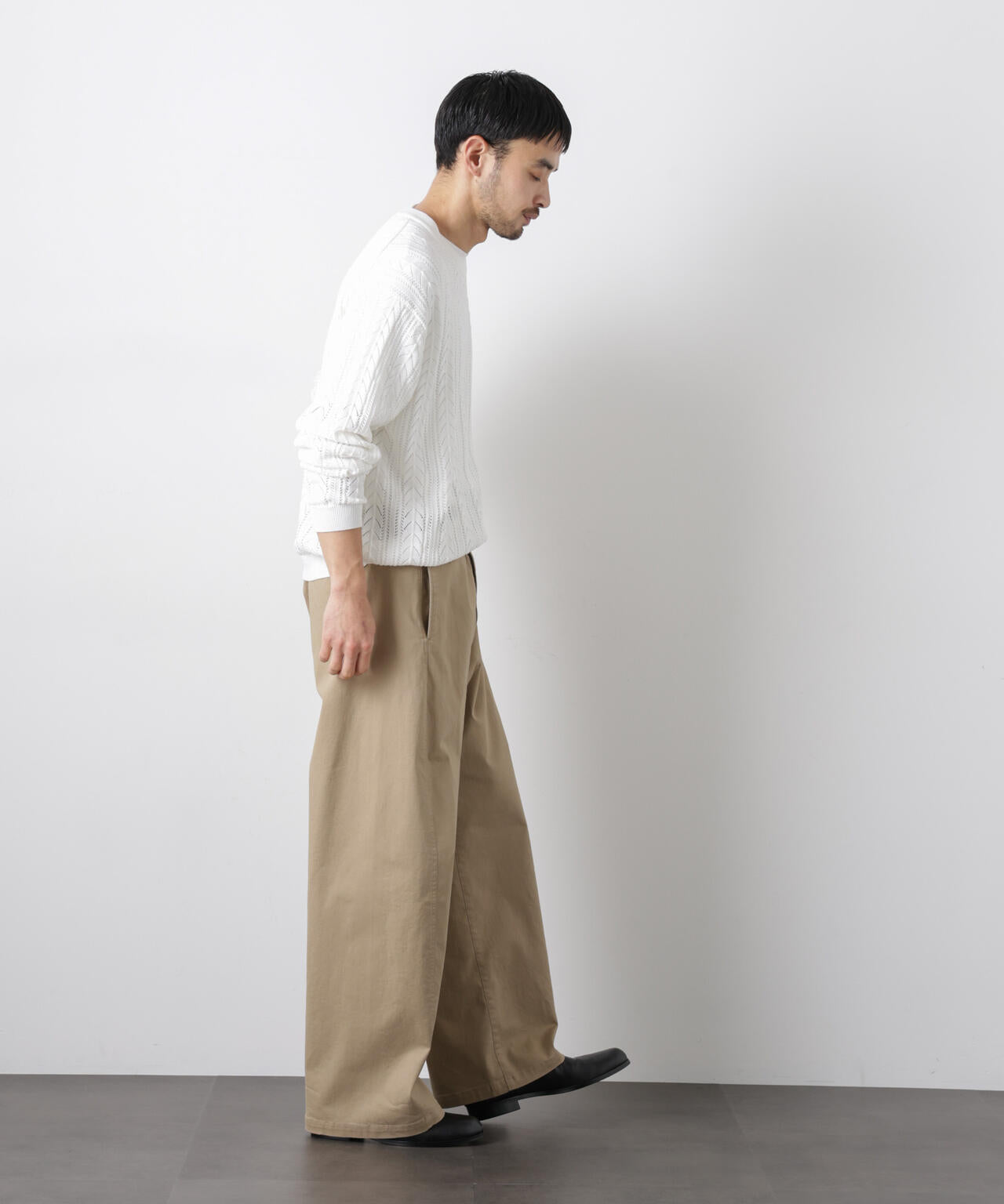 「ASSEMBLANC」コードヤーンシアーケーブルニット