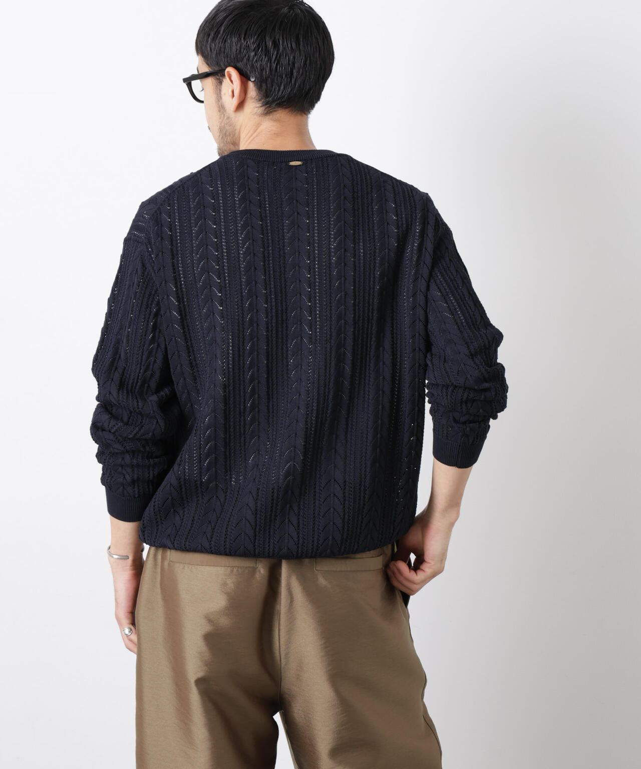 「ASSEMBLANC」コードヤーンシアーケーブルニット