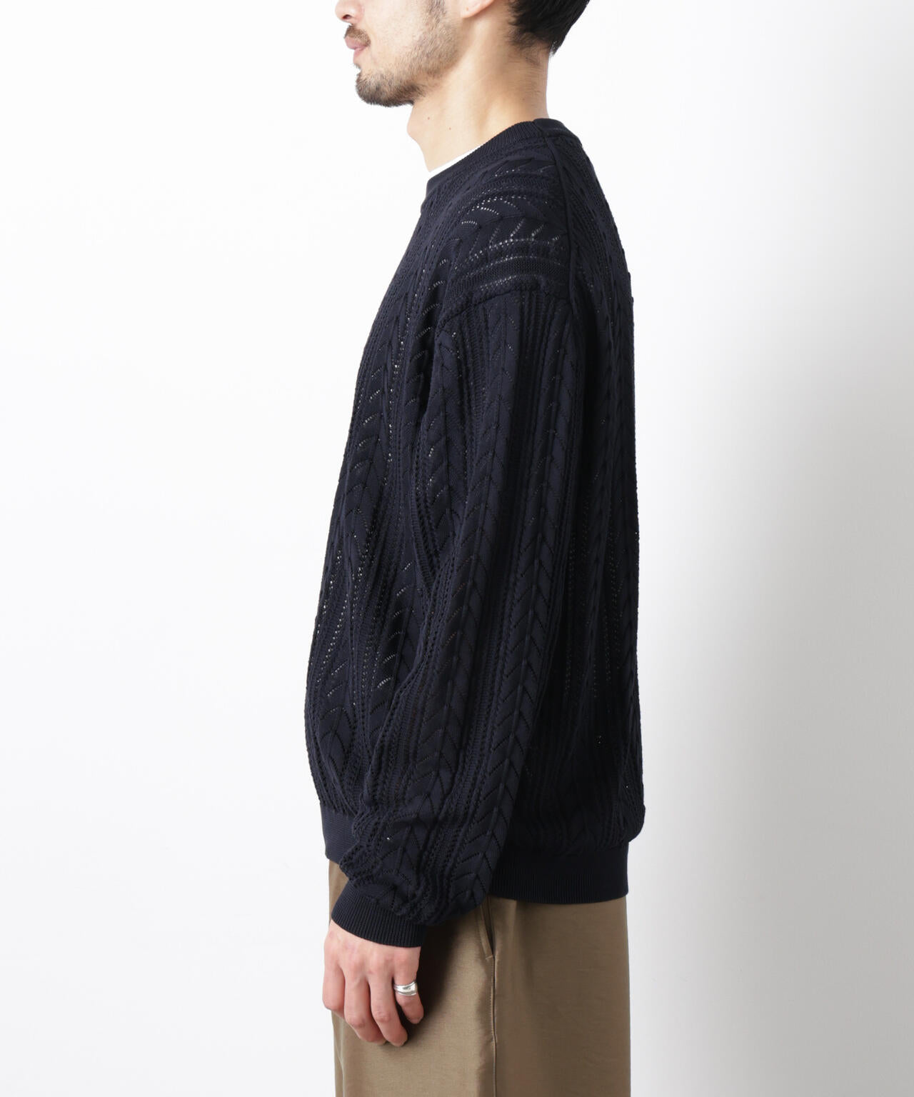 「ASSEMBLANC」コードヤーンシアーケーブルニット