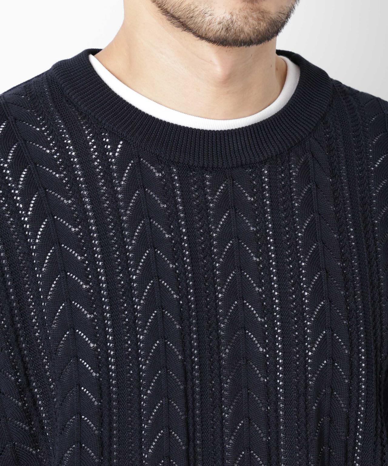 「ASSEMBLANC」コードヤーンシアーケーブルニット