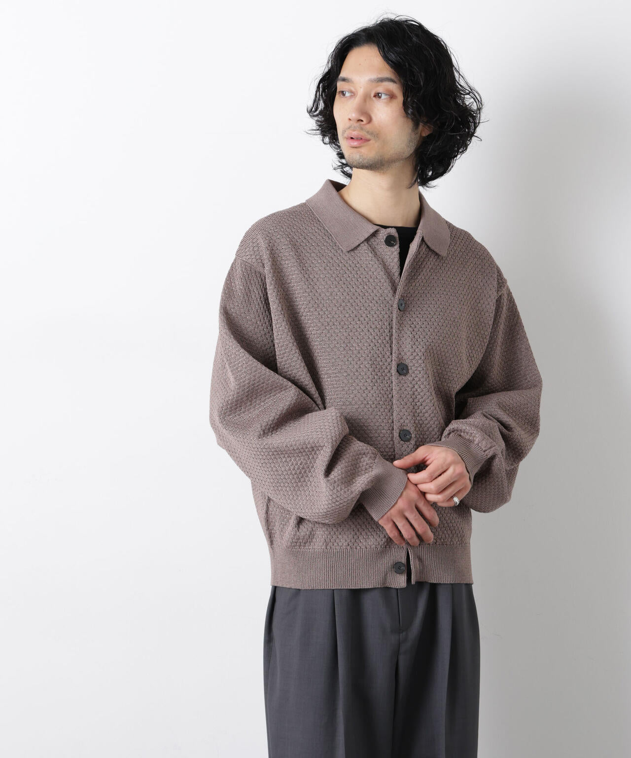 ギマポロカラーニットジャケット