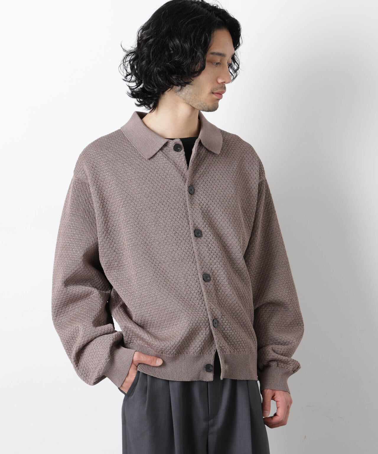 ギマポロカラーニットジャケット