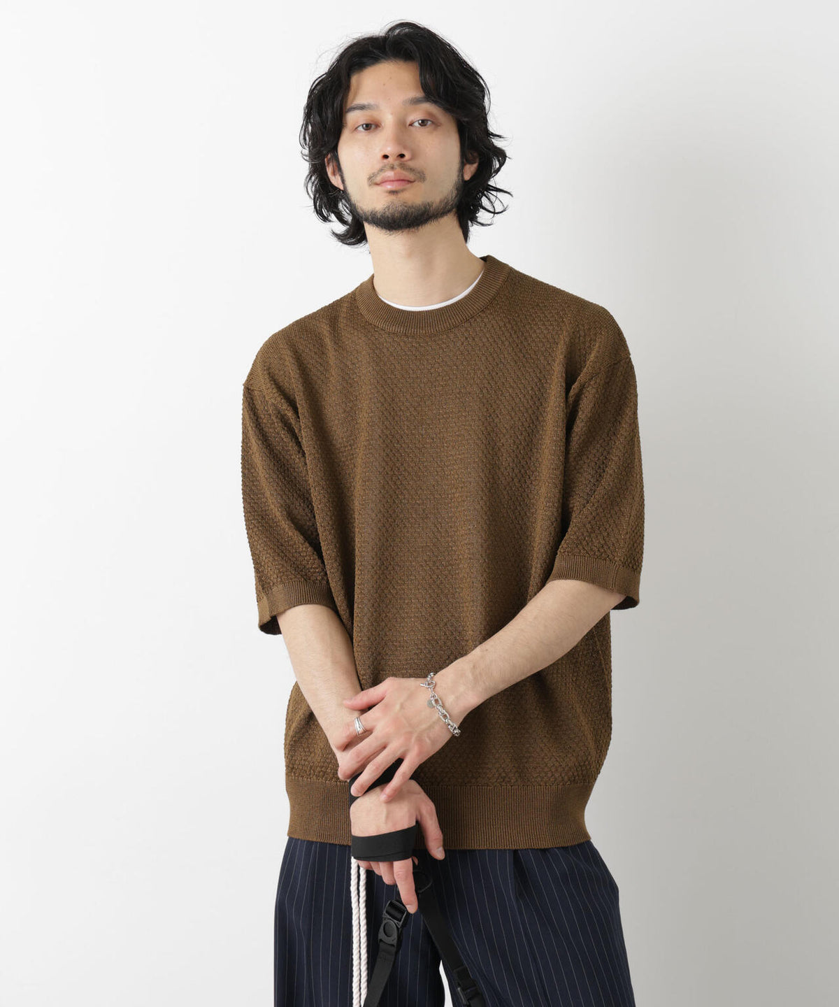 ギマクルーネック ニットTシャツ