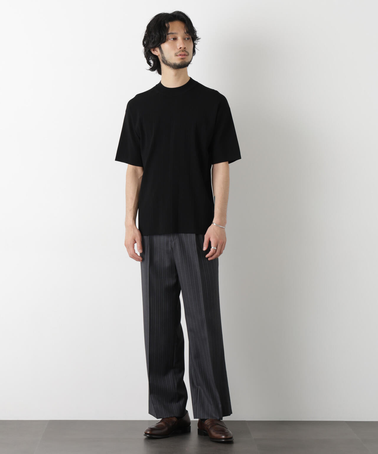 「ASSEMBLANC」 針抜きクルーネックニット