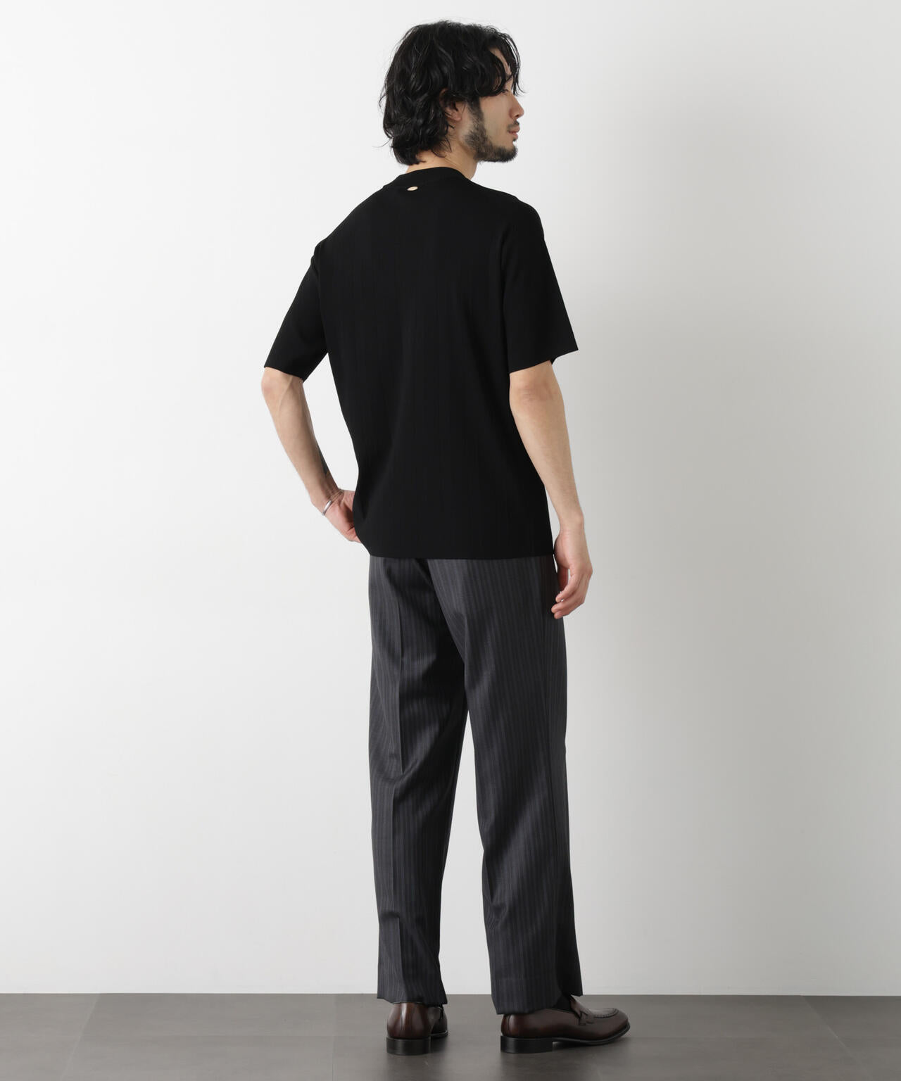 「ASSEMBLANC」 針抜きクルーネックニット