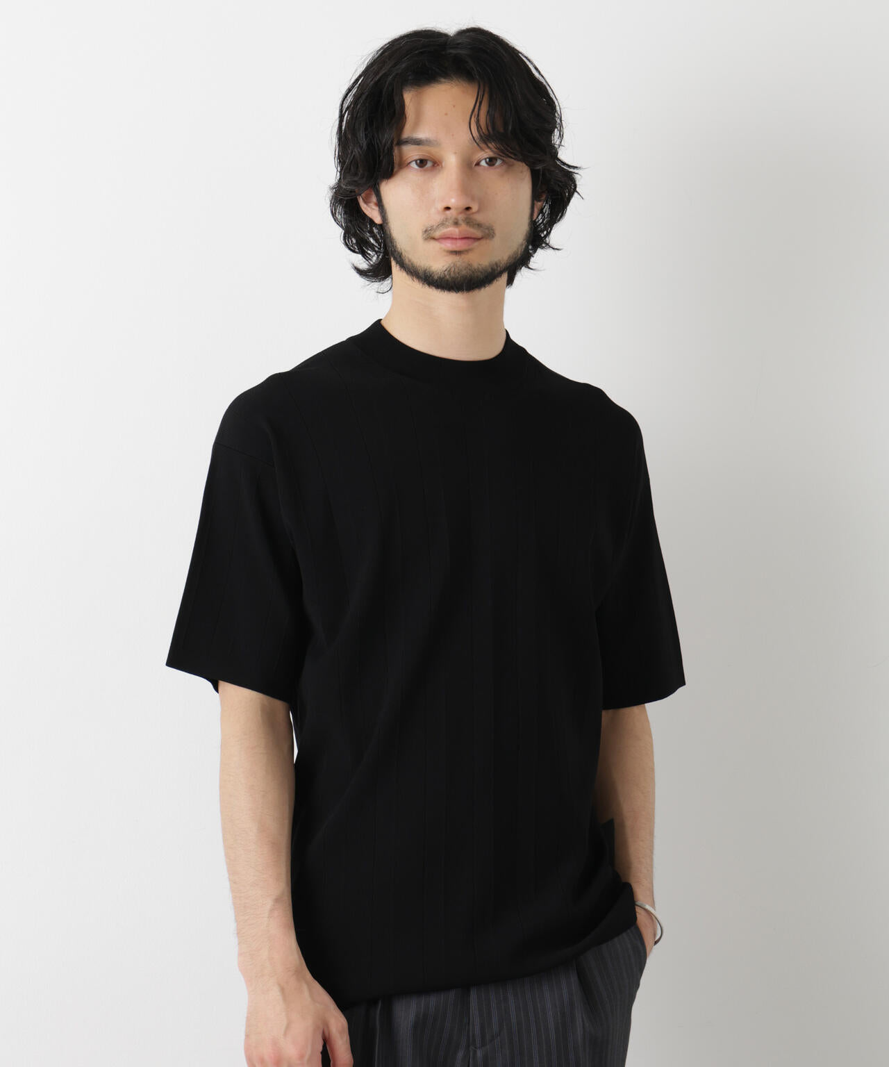 「ASSEMBLANC」 針抜きクルーネックニット