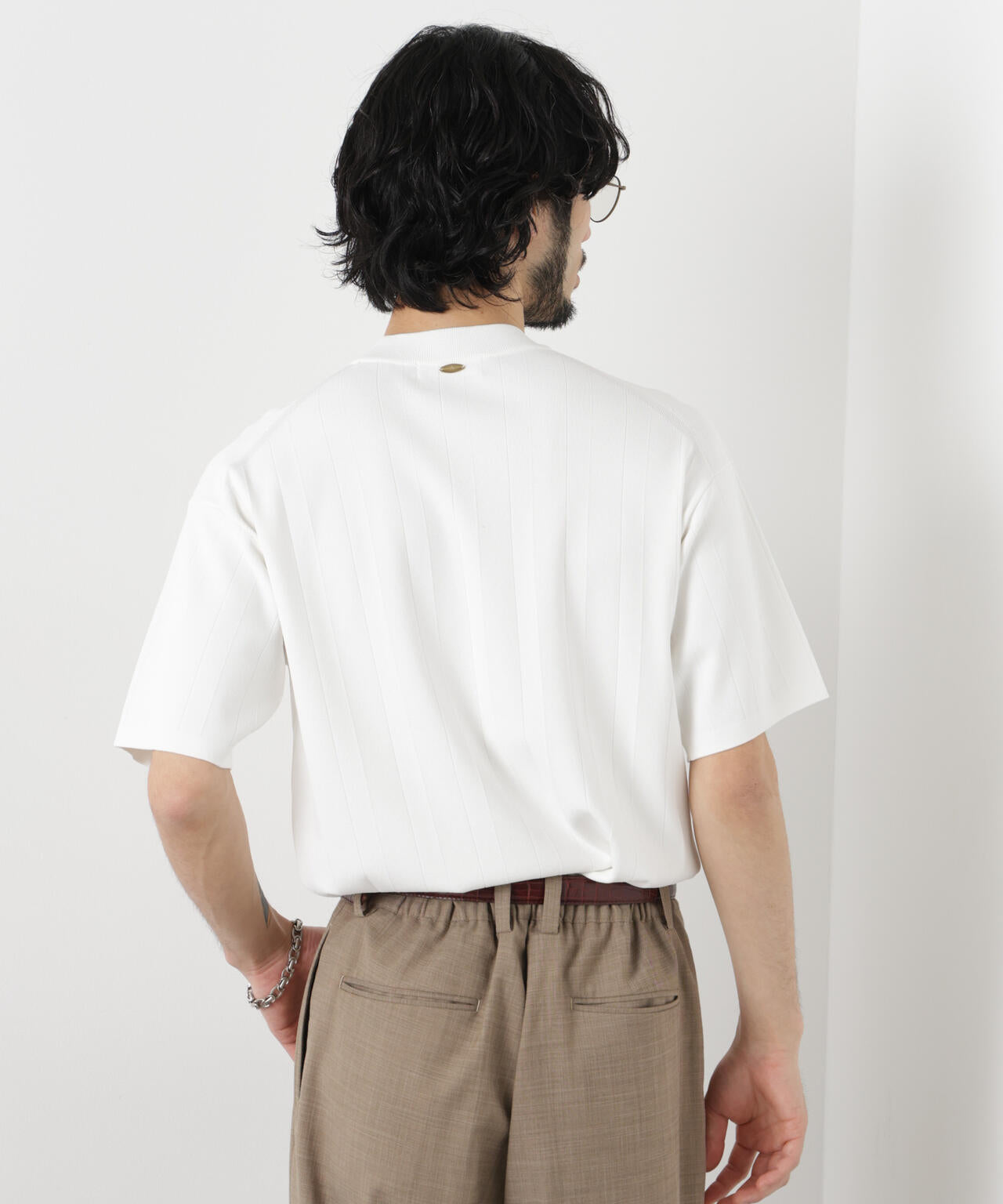 「ASSEMBLANC」 針抜きクルーネックニット