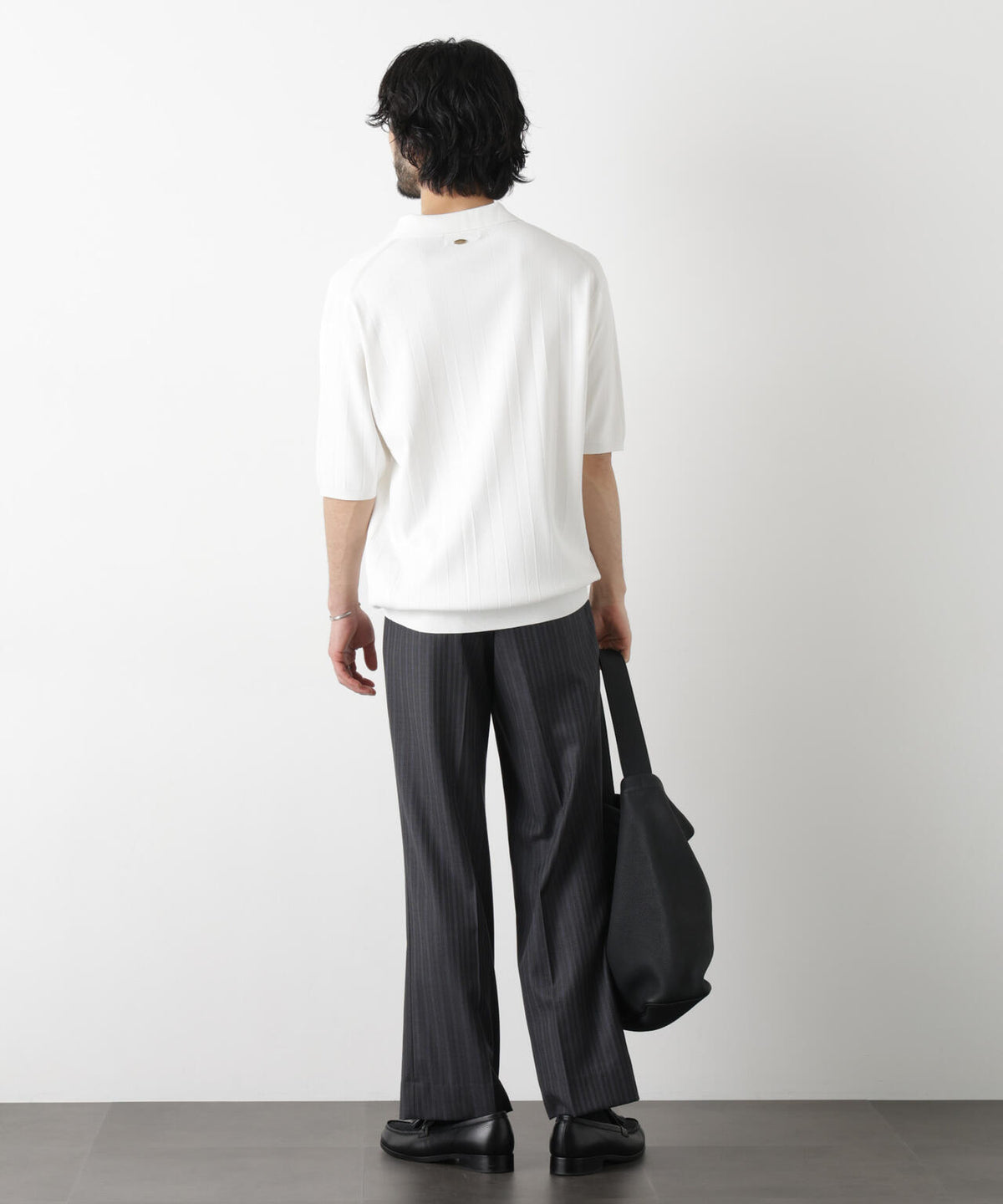 「ASSEMBLANC」 針抜きスキッパーポロ