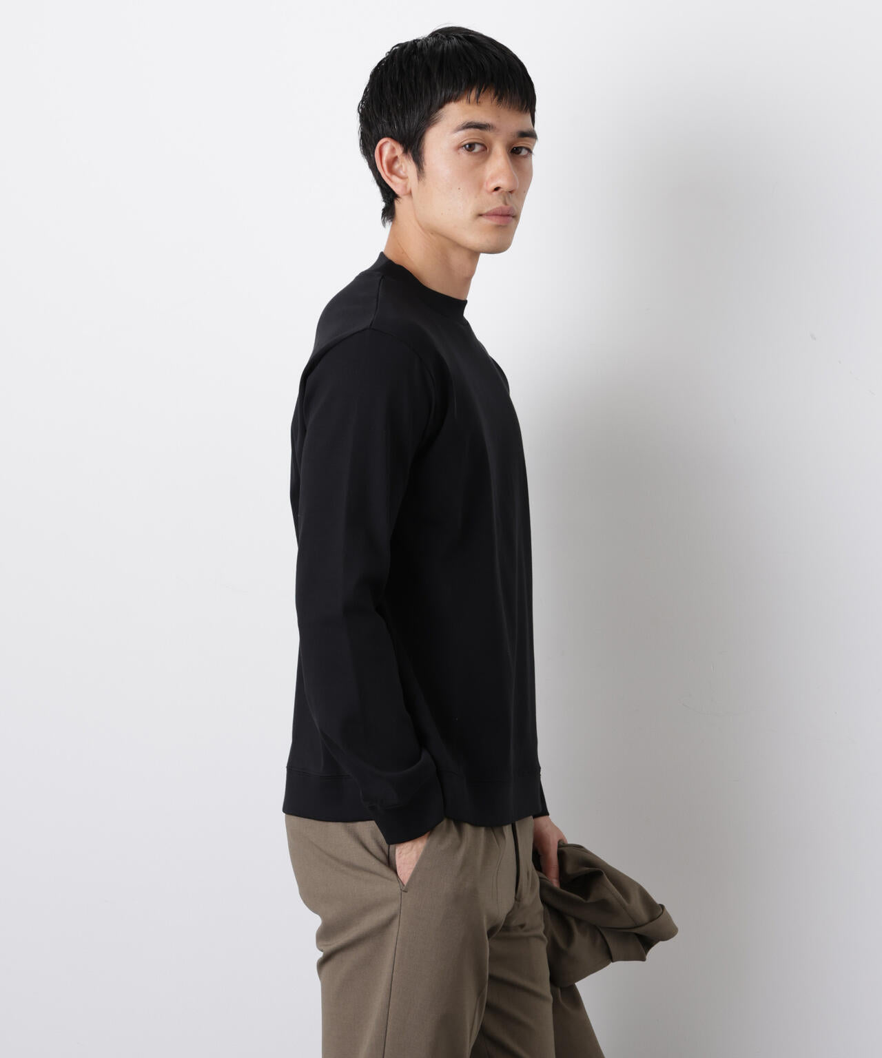 「FORMAL JERSEY」モックネックカットソー長袖