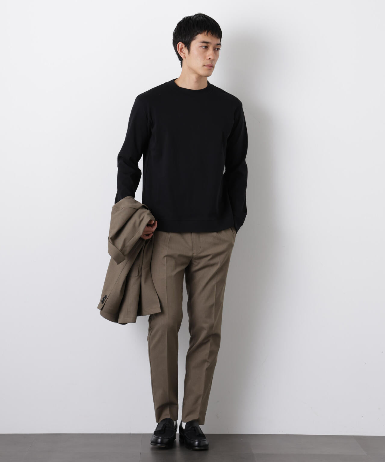 「FORMAL JERSEY」モックネックカットソー長袖