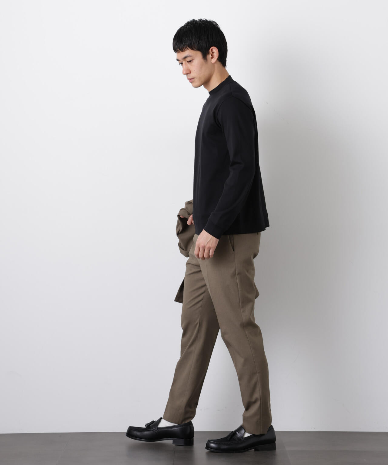 「FORMAL JERSEY」モックネックカットソー長袖