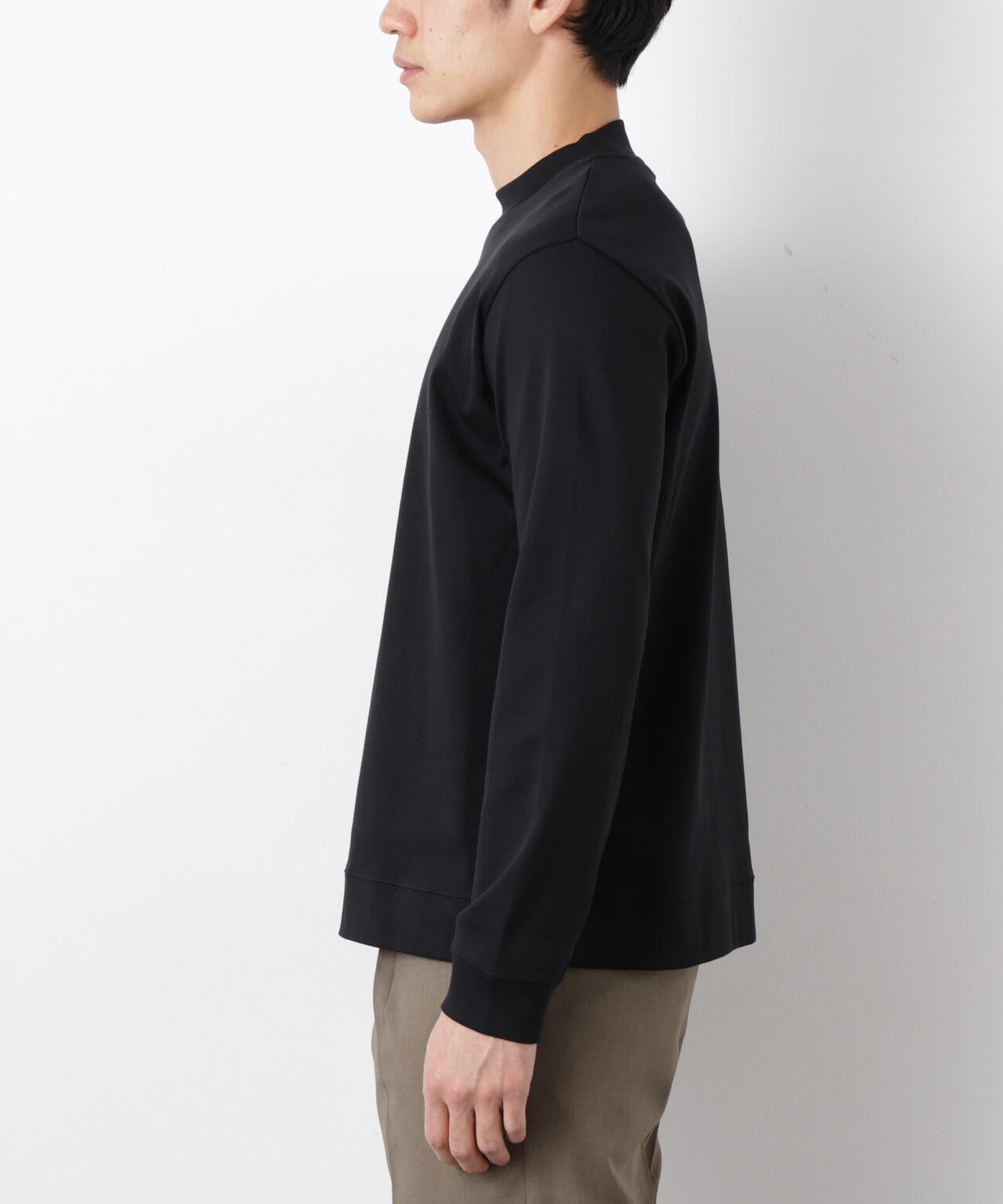 「FORMAL JERSEY」モックネックカットソー長袖