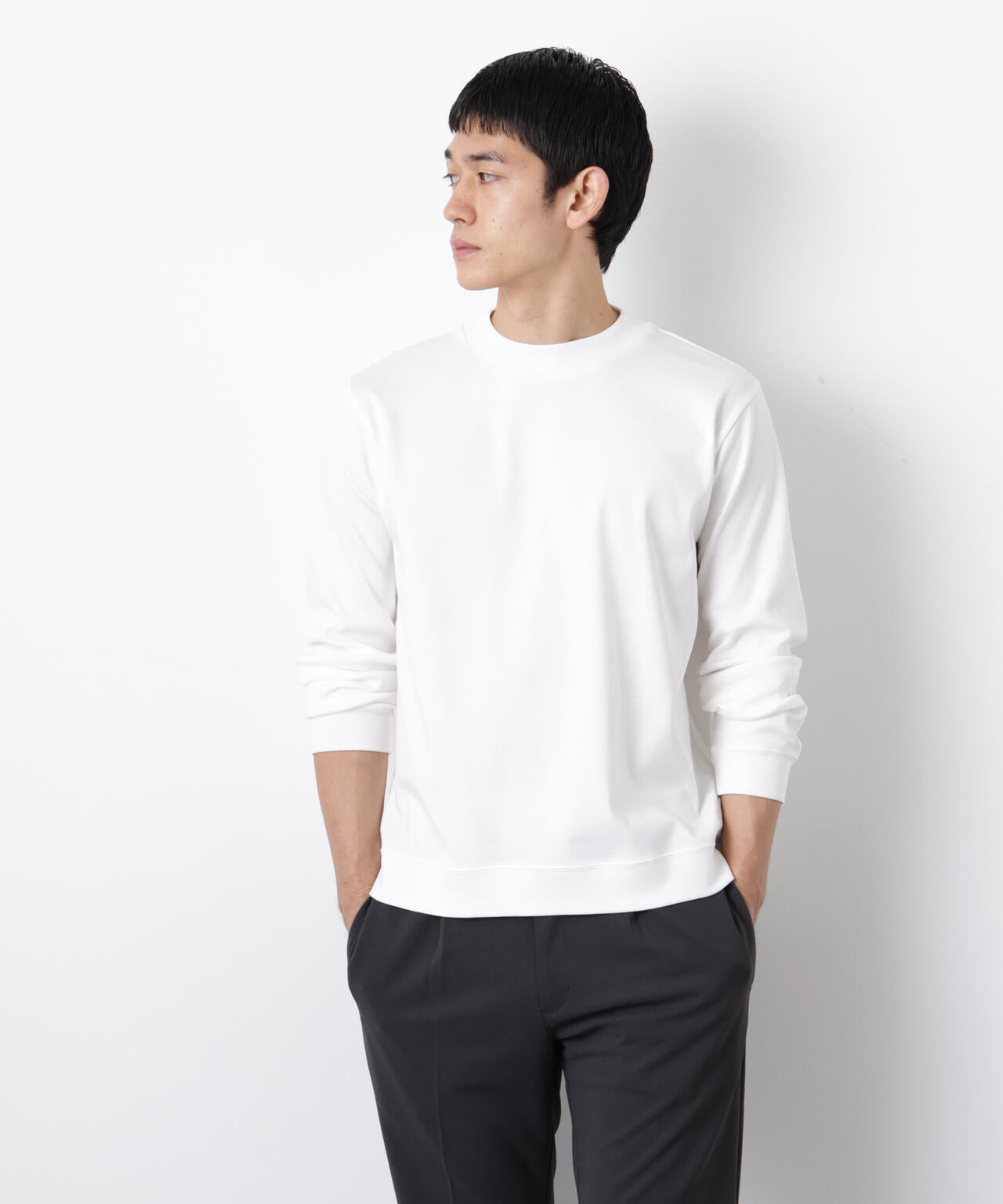 「FORMAL JERSEY」モックネックカットソー長袖