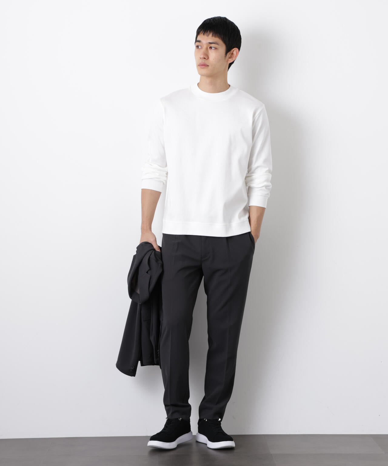 「FORMAL JERSEY」モックネックカットソー長袖