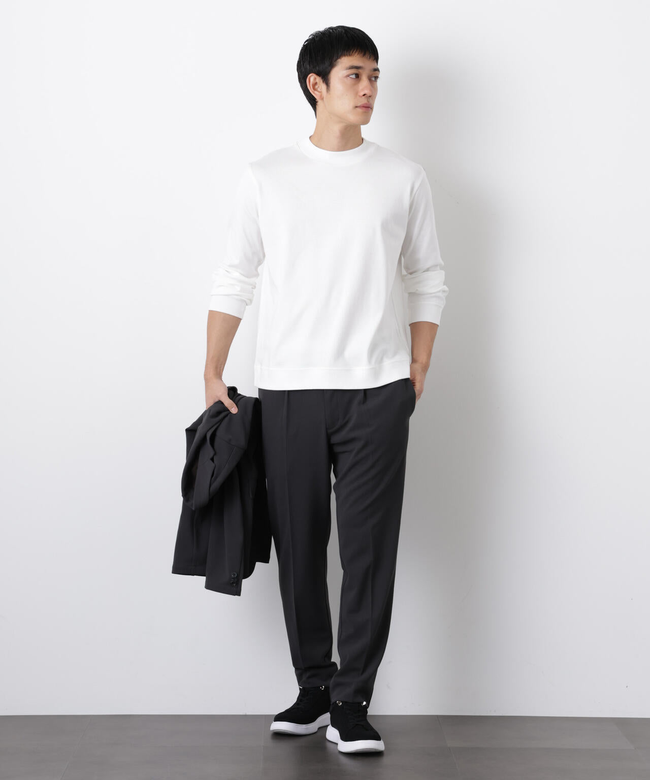 「FORMAL JERSEY」モックネックカットソー長袖