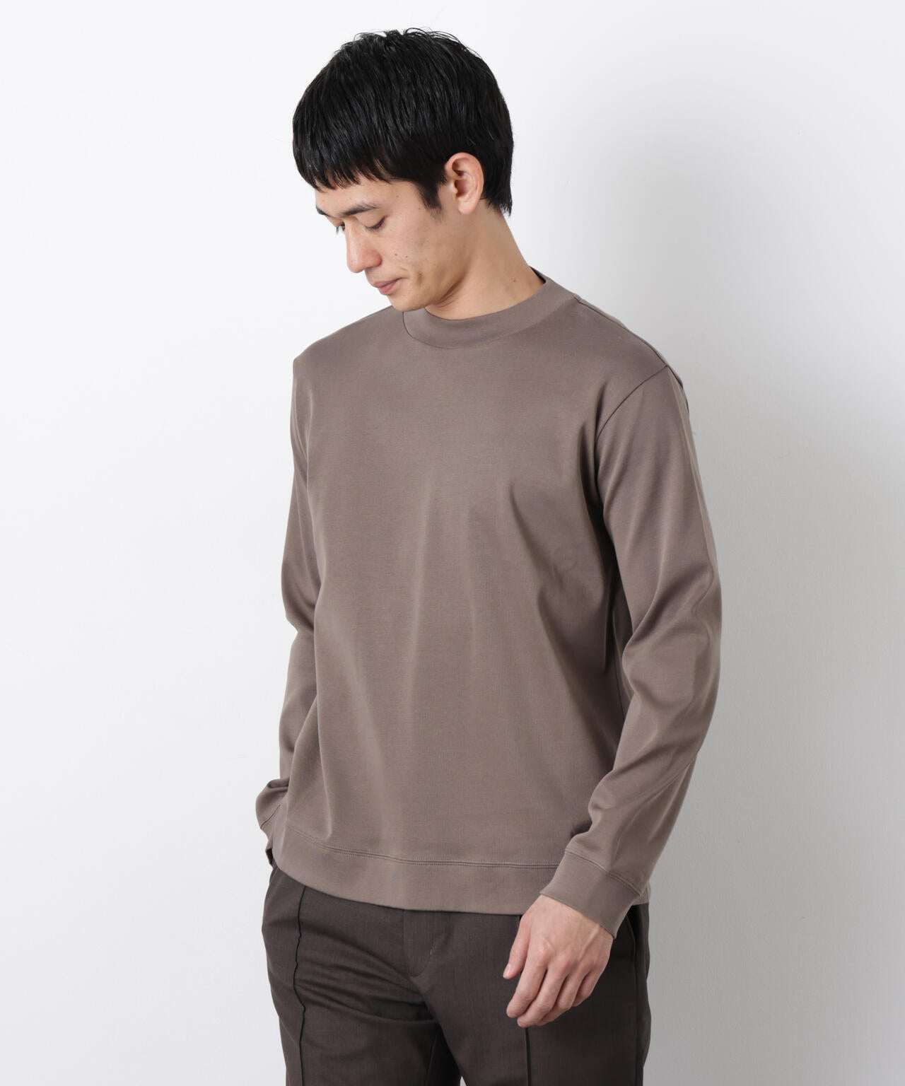 「FORMAL JERSEY」モックネックカットソー長袖
