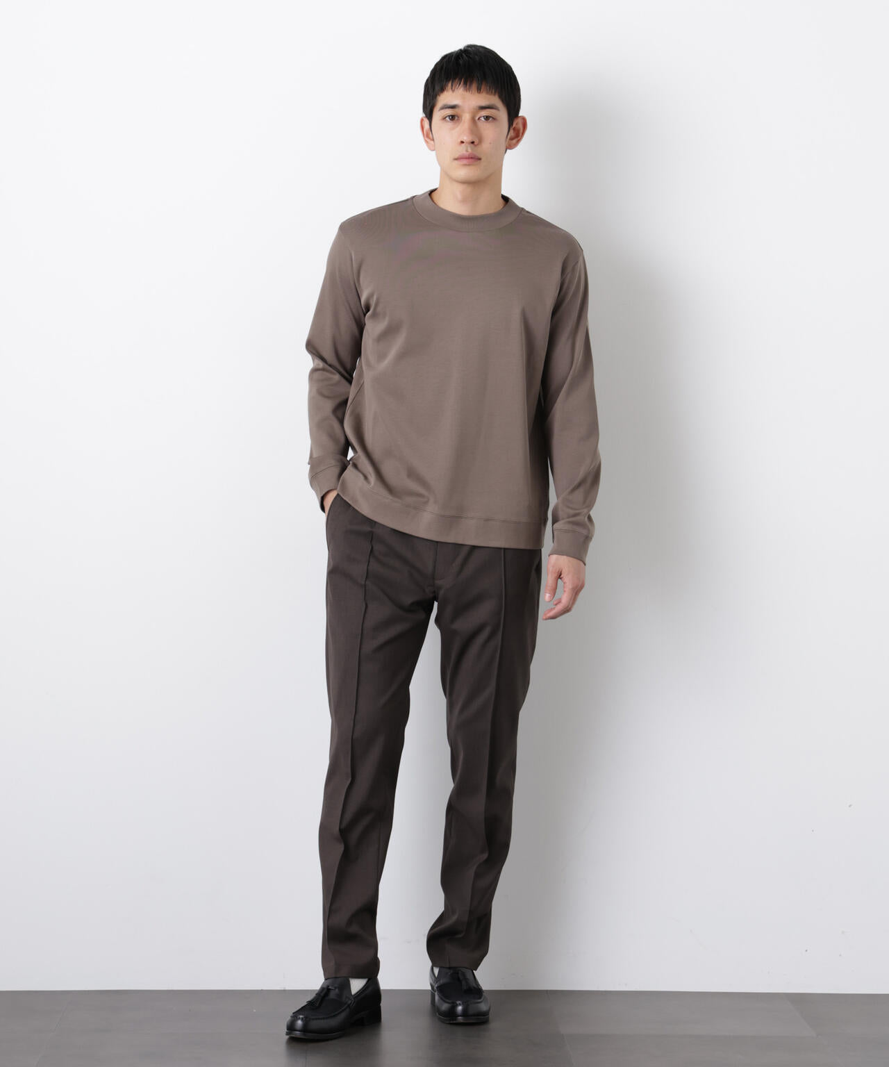 「FORMAL JERSEY」モックネックカットソー長袖