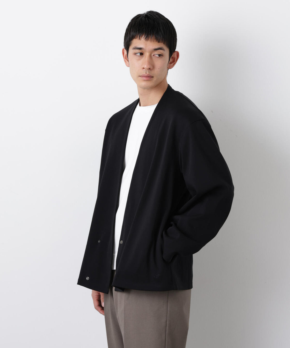 「FORMAL JERSEY」ノーカラーカーディガン