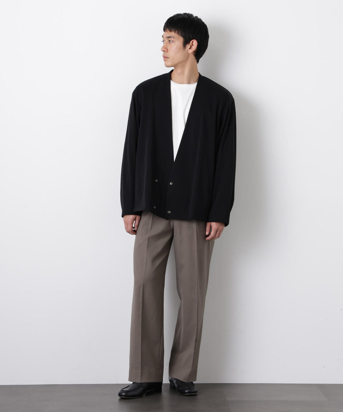「FORMAL JERSEY」ノーカラーカーディガン