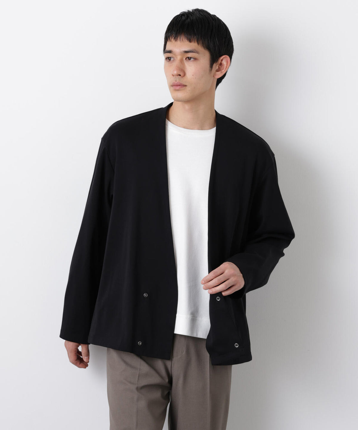 「FORMAL JERSEY」ノーカラーカーディガン