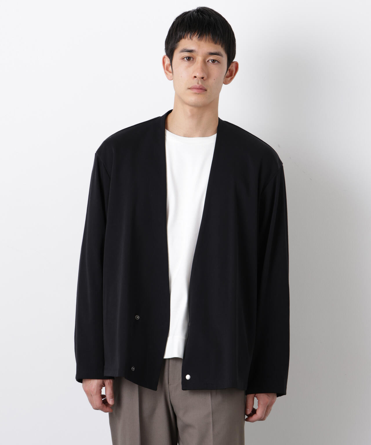 「FORMAL JERSEY」ノーカラーカーディガン