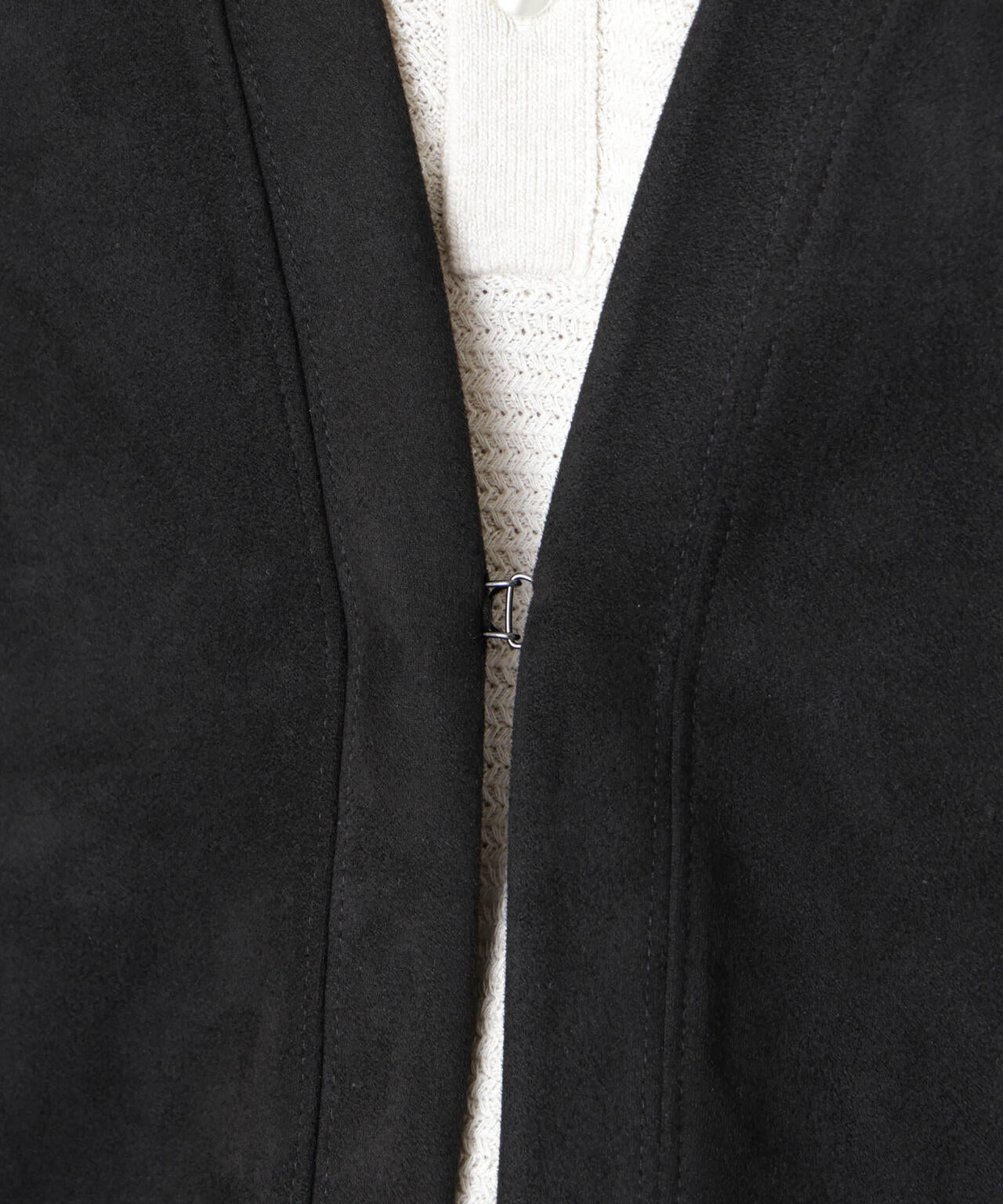 「モダンコンフォート」フェイクスエードトッパーカーディガン