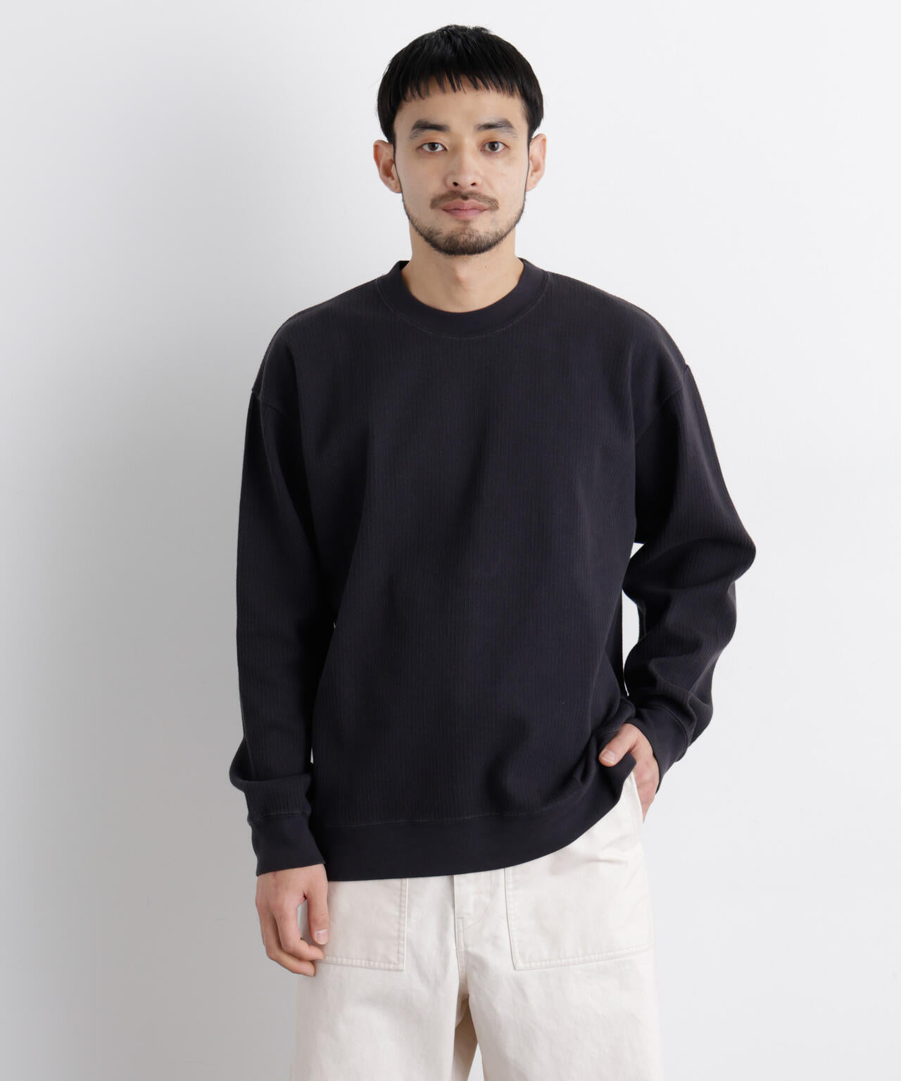 コットンサーマルクルーネックプルオーバー